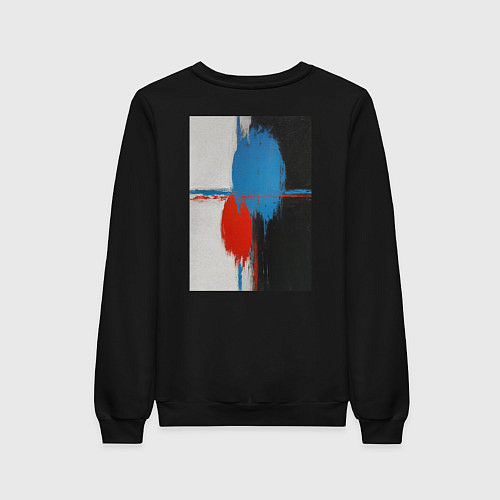 Женский свитшот Картина маслом абстракция / Черный – фото 2