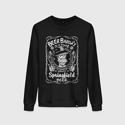 Свитшот хлопковый женский Homer beer baron, цвет: черный