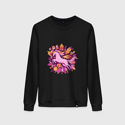 Свитшот хлопковый женский Розовая пони, цвет: черный