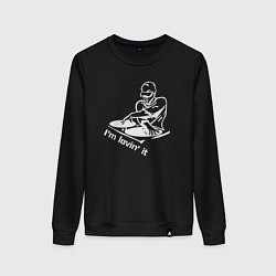 Свитшот хлопковый женский Диджей - люблю это, цвет: черный