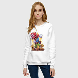 Свитшот хлопковый женский Марио, цвет: белый — фото 2