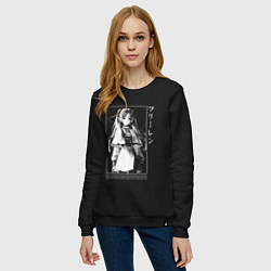 Свитшот хлопковый женский Фрирен - old poster, цвет: черный — фото 2
