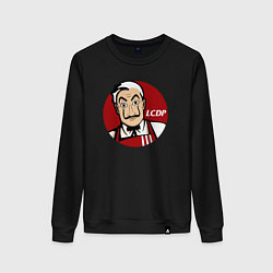 Свитшот хлопковый женский La casa de papel chicken, цвет: черный