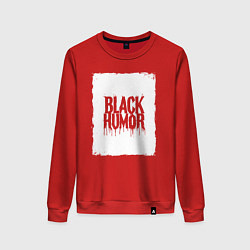 Свитшот хлопковый женский Чёрный юмор в подтёках, цвет: красный