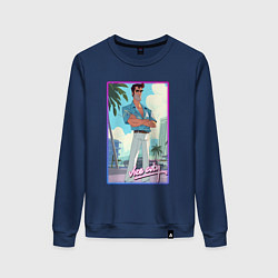 Свитшот хлопковый женский Томми Версетти, цвет: тёмно-синий