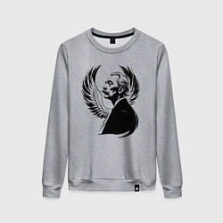 Свитшот хлопковый женский Сальвадор Дали и крылья, цвет: меланж