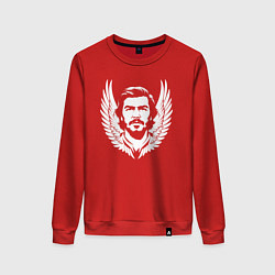 Свитшот хлопковый женский Че Гевара с крыльями, цвет: красный
