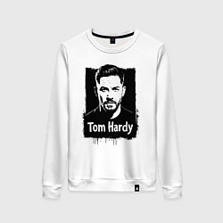 Свитшот хлопковый женский Том Харди в черном штрихе, цвет: белый