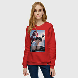 Свитшот хлопковый женский Откровенная Джесси team R, цвет: красный — фото 2