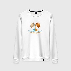 Женский свитшот Лучше вода у друга голубой с желтым узор