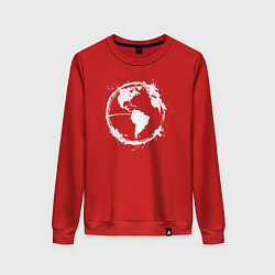 Свитшот хлопковый женский Монохромный мир, цвет: красный