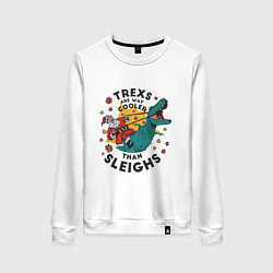 Женский свитшот Санта на динозавре