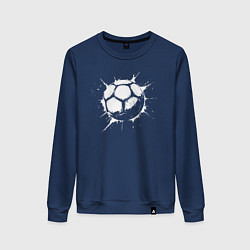 Женский свитшот Футбольный мяч в белой краске