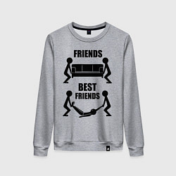 Свитшот хлопковый женский Best friends, цвет: меланж