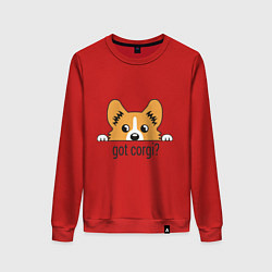 Свитшот хлопковый женский Got Corgi, цвет: красный