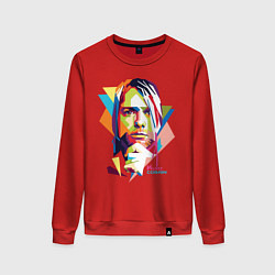 Свитшот хлопковый женский Kurt Cobain: Colors, цвет: красный