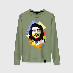 Свитшот хлопковый женский Che Guevara Art, цвет: авокадо
