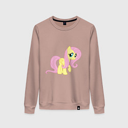 Свитшот хлопковый женский Пони пегас Флаттершай, цвет: пыльно-розовый