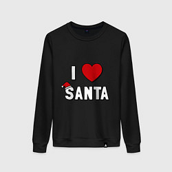 Свитшот хлопковый женский I love santa, цвет: черный