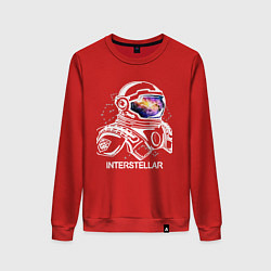 Свитшот хлопковый женский Interstellar Spaceman, цвет: красный