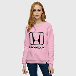 Свитшот хлопковый женский Honda logo, цвет: светло-розовый — фото 2