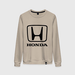 Свитшот хлопковый женский Honda logo, цвет: миндальный