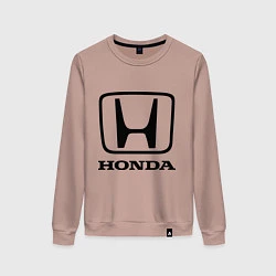 Свитшот хлопковый женский Honda logo, цвет: пыльно-розовый