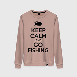 Женский свитшот Keep Calm & Go fishing