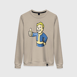 Свитшот хлопковый женский Fallout vault boy, цвет: миндальный