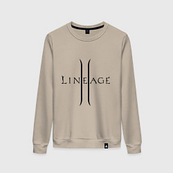 Свитшот хлопковый женский Lineage logo, цвет: миндальный