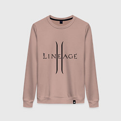 Свитшот хлопковый женский Lineage logo, цвет: пыльно-розовый