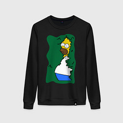 Свитшот хлопковый женский Homer mem, цвет: черный
