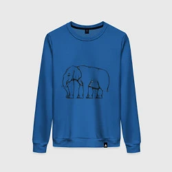Свитшот хлопковый женский Сколько ног у слона, цвет: синий