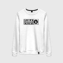 Свитшот хлопковый женский Public Enemy, цвет: белый