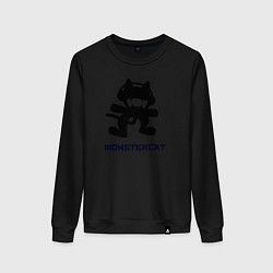 Свитшот хлопковый женский Monstercat, цвет: черный