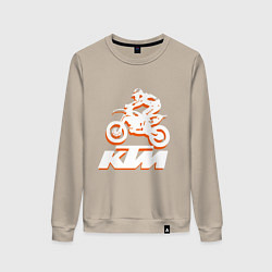 Свитшот хлопковый женский KTM белый, цвет: миндальный