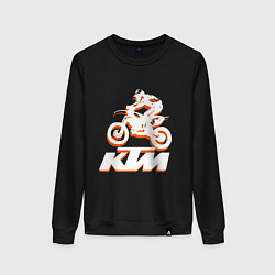 Свитшот хлопковый женский KTM белый, цвет: черный