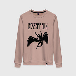 Свитшот хлопковый женский Led Zeppelin Swan, цвет: пыльно-розовый