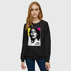 Свитшот хлопковый женский Rolling Stones: Mick Jagger, цвет: черный — фото 2
