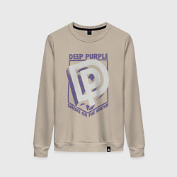 Свитшот хлопковый женский Deep Purple: Smoke on the water, цвет: миндальный
