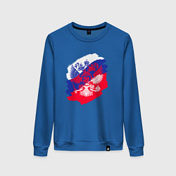 Свитшот хлопковый женский Россия, цвет: синий