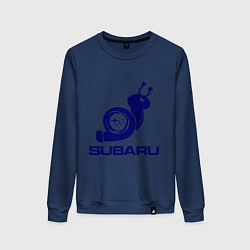 Свитшот хлопковый женский Subaru, цвет: тёмно-синий