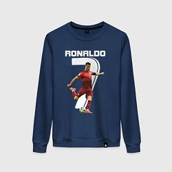 Свитшот хлопковый женский Ronaldo 07, цвет: тёмно-синий