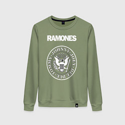 Свитшот хлопковый женский Ramones, цвет: авокадо