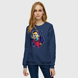 Свитшот хлопковый женский Messi Art, цвет: тёмно-синий — фото 2