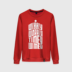 Свитшот хлопковый женский Talk Whovian To Me, цвет: красный