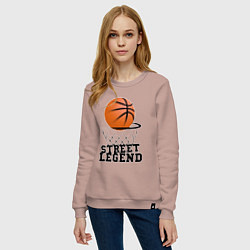 Свитшот хлопковый женский Баскетбол, цвет: пыльно-розовый — фото 2