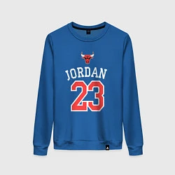 Свитшот хлопковый женский Jordan 23, цвет: синий
