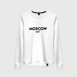 Свитшот хлопковый женский Moscow City, цвет: белый