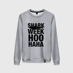 Свитшот хлопковый женский Shark Week Hoohaha, цвет: меланж